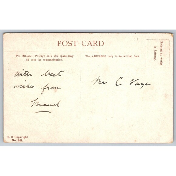 Postcard Happy New Year Waterfall Gardens St. Georges Church Truro UK c1910s - Picture 2 of 2